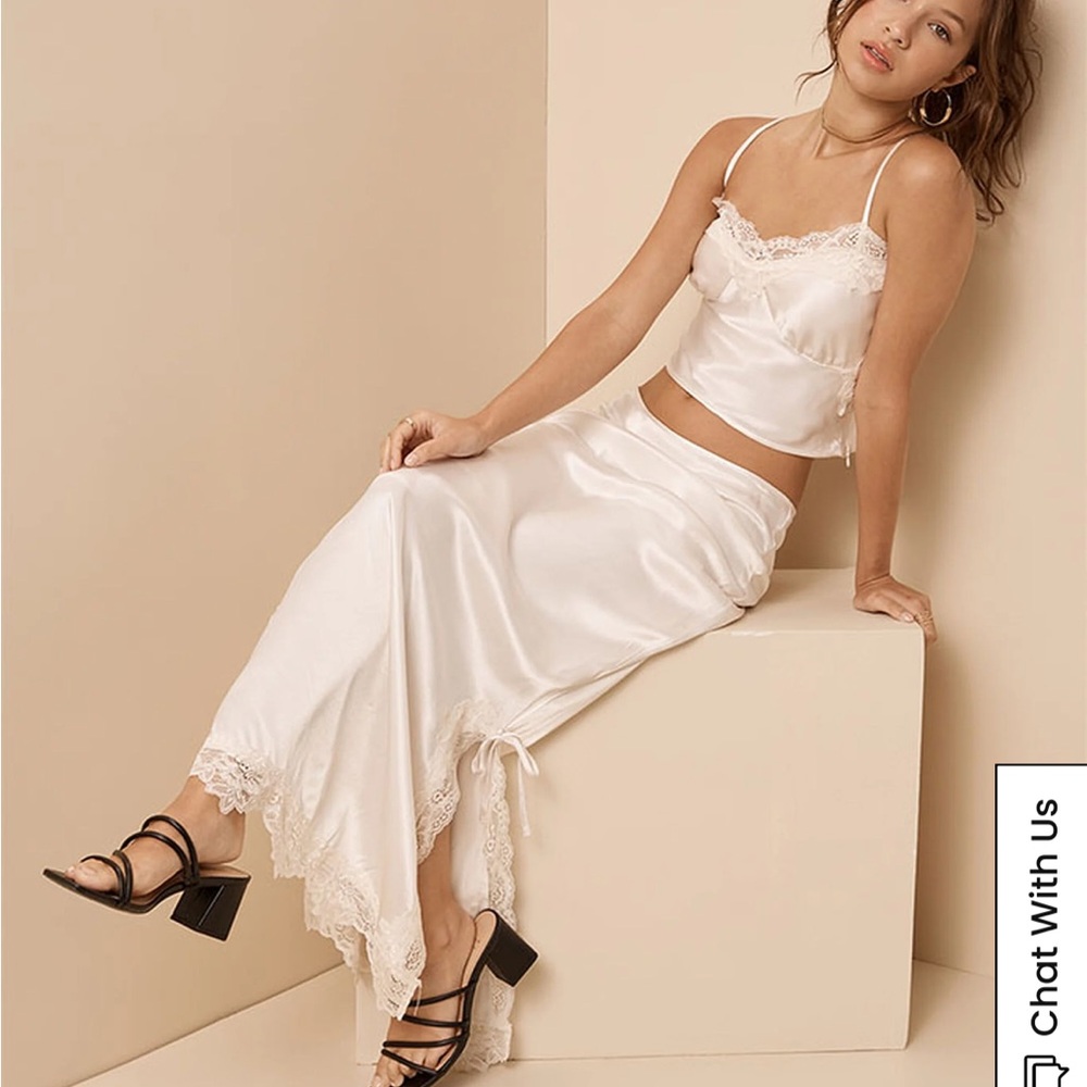 Beverly and Beck La Vita Lace Trim Maxi Skirt